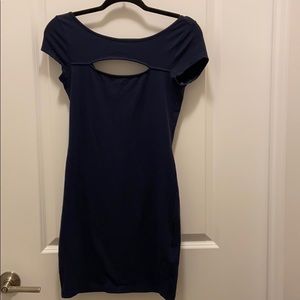 Navy Blue Short Sleeve Bodycon Guess Dress